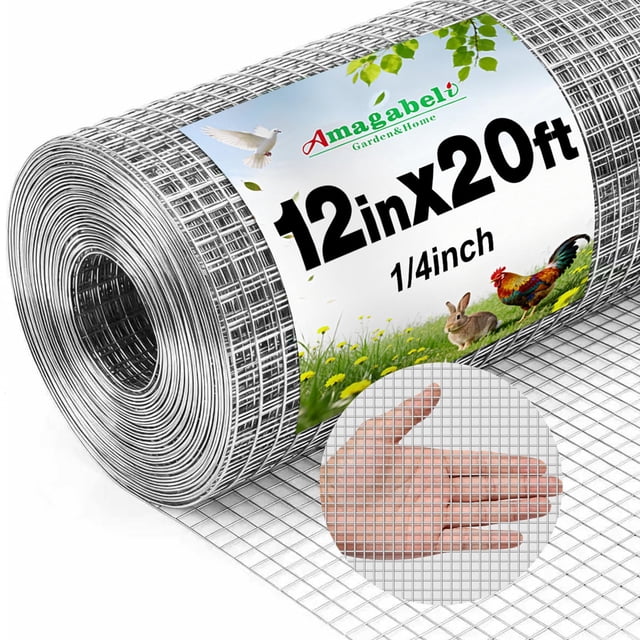 Malla metálica galvanizada AMAGABELI 30 x 6 m, abertura de 1/4"