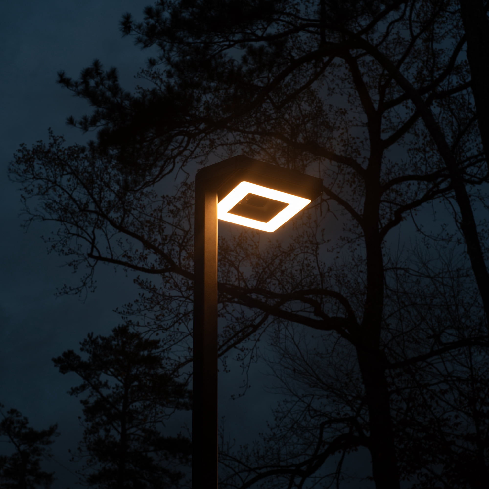 Contemporary 1-Light Square Black Aluminum Modern Outdoor Waterproof Solar Lamp Post Light with 3-Colors Integrated LED