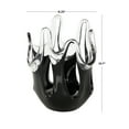 thumbnail image 3 of DecMode 11" Abstract Black Glass Vase with Wavy Oval Cutouts, 3 of 9
