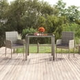 thumbnail image 1 of vidaXL Table de Jardin avec Plateau en Verre Gris 90x90x75 cm Rotin Poly, 1 of 4