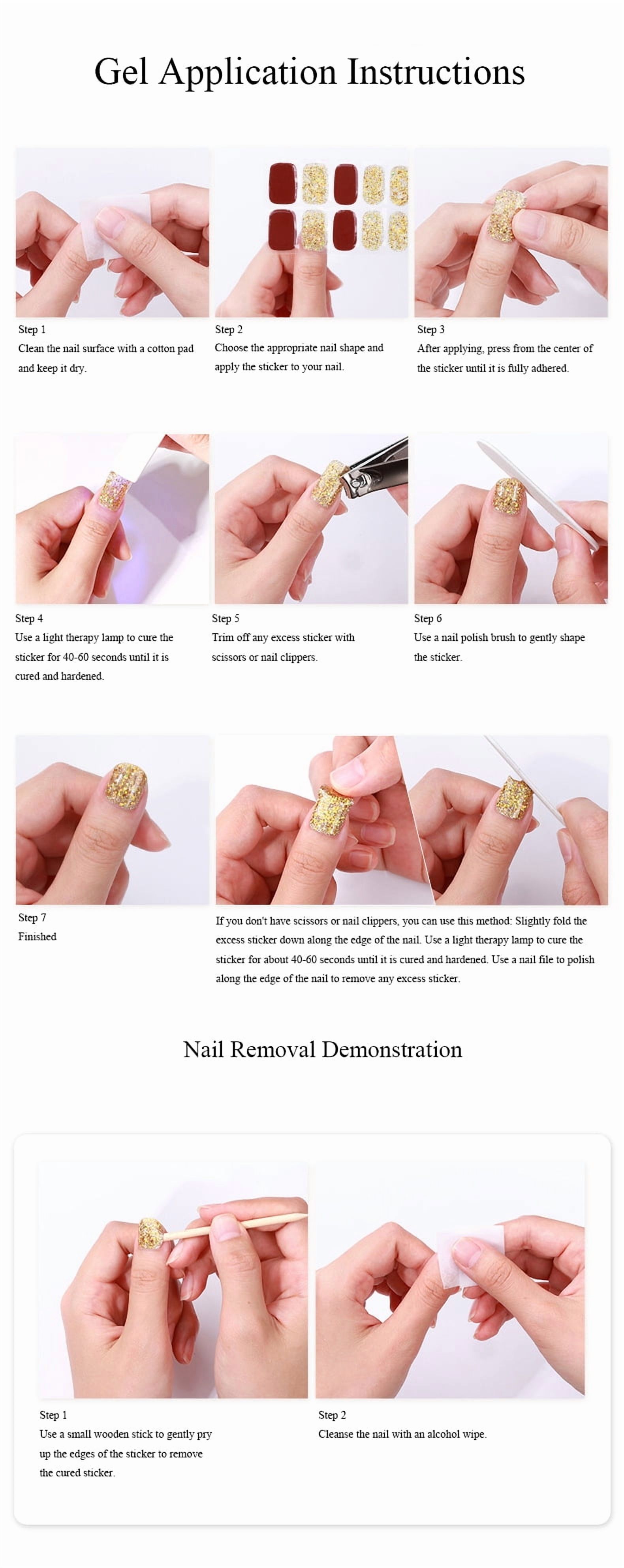 French Gel Nail Stickers, Hot Stamping, Onion Powder, Heat Lamp Hardening, Semi-Cured Nail Stickers - Nf240140