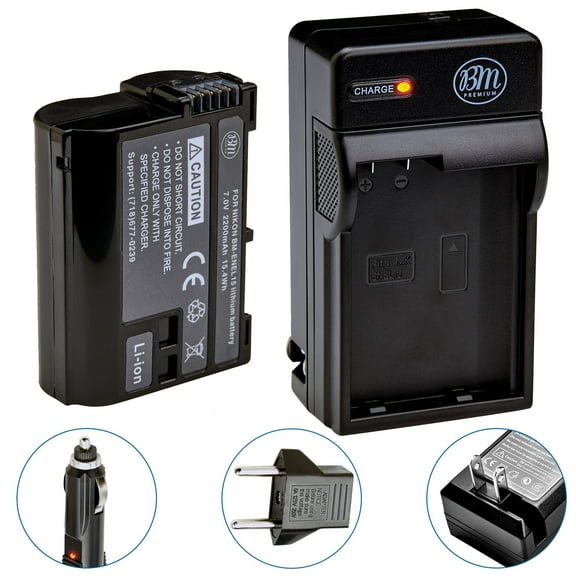 BM Premium EN-EL15B Battery and Charger for Nikon Z6 Z7 D780 D850 D7500 1 V1 D500 D600 D610 D750 D800 D800E D810 D810A D7000 D7100 D7200 Cameras