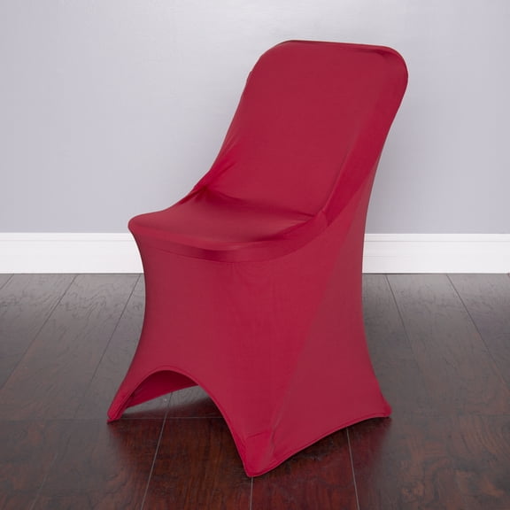 LinenTablecloth Stretch Folding Chair Cover Burgundy