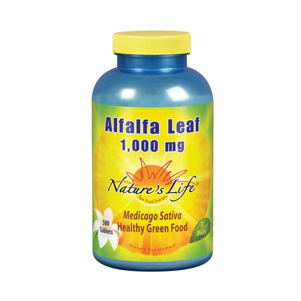 Nature's Life Alfalfa Leaf Tablets 1000mg Vitamin Rich Green