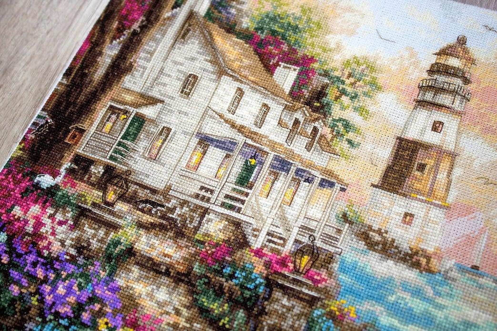 Letistitch Cottage by the Sea Counted Cross-Stitch Kit