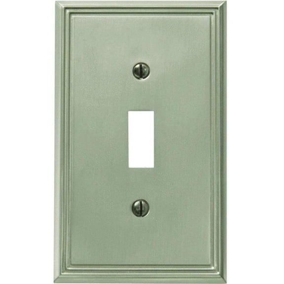 Jackson Deerfield 3101BN Metro Line Brushed Single Toggle Wall Plate, Nickel Finish
