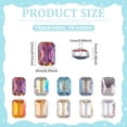 thumbnail image 4 of 80 cuentas facetadas de 10 colores, 12 x 9 mm, rectangulares, de vidrio galvanizado, color AB, planas, para manualidades, espaciadoras sueltas., 4 of 5