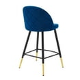 thumbnail image 6 of Modway Cordial 25.5" Velvet & Metal Counter Stools in Black/Navy (Set of 2), 6 of 10