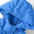 thumbnail image 4 of ZQUUVOU Kids Toddler Long Hooded Jacket Zipper Solid Color Padded Cotton Jacket Windproof Insulated Warm Winter Coat Blue, 4 of 6