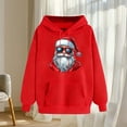 thumbnail image 5 of YueHuiYing Women's Printed Sleeves Long Sleeved Top Hooded Santa Claus Cartoon Pattern Sweatshirt, 5 of 6