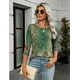 thumbnail image 3 of Camiseta Zeagoo Plant con cuello redondo y manga 3/4 para mujer, 3 of 5