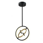 Artcraft Lighting Trilogy Collection Integrated LED 13 in. Pendant, Black and Gold - Medium