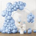 thumbnail image 1 of Set de globos RUBFAC azul pastel, 105 unidades, 13/25/30/45 cm con cinta, 1 of 7