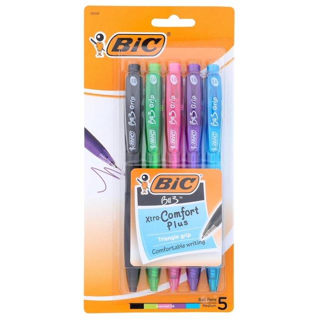 Boligrafo Retractil BIC BU3 Punta Media 1.0mm 5 Unidades