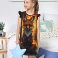 thumbnail image 4 of Fotbe Sunset Maple Tree Fox Vestido de Dormir para Niñas de 3 a 10 Años, Mangas Cortas, Estilo Princesa, Pijama Camisón con Mangas Voladas-Medium, 4 of 6