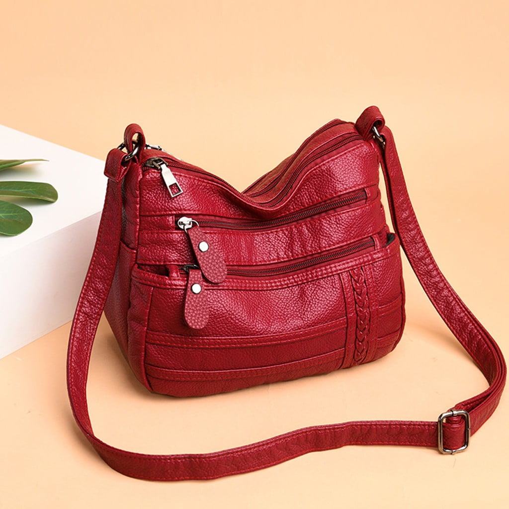 Zanvin Women s Crossbody Bags Sale 2019 New Women s Bag Wild Fashion Multi Layer Casual Messenger Bag Fit For Adult Camping Hiking And Travel Red
