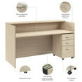 thumbnail image 5 of Arrive 72W x 30D Reception Desk with Drawers in Natural Elm - Engineered Wood, 5 of 11