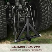 Yeshouse 3 Point 2 Inch Trailer Hitch Receiver,Heavy Duty Tractor Drawbar Adapter,Category 1 Quick Hitch Attachment for Subcompact Tractors,Farm Equipment Towing Ball Hook,Black
