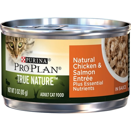(24 Pack) Purina Pro Plan Natural Wet Cat Food, Natural Chicken and Salmon in Sauce Entree, 3 oz. Pull-Top Cans