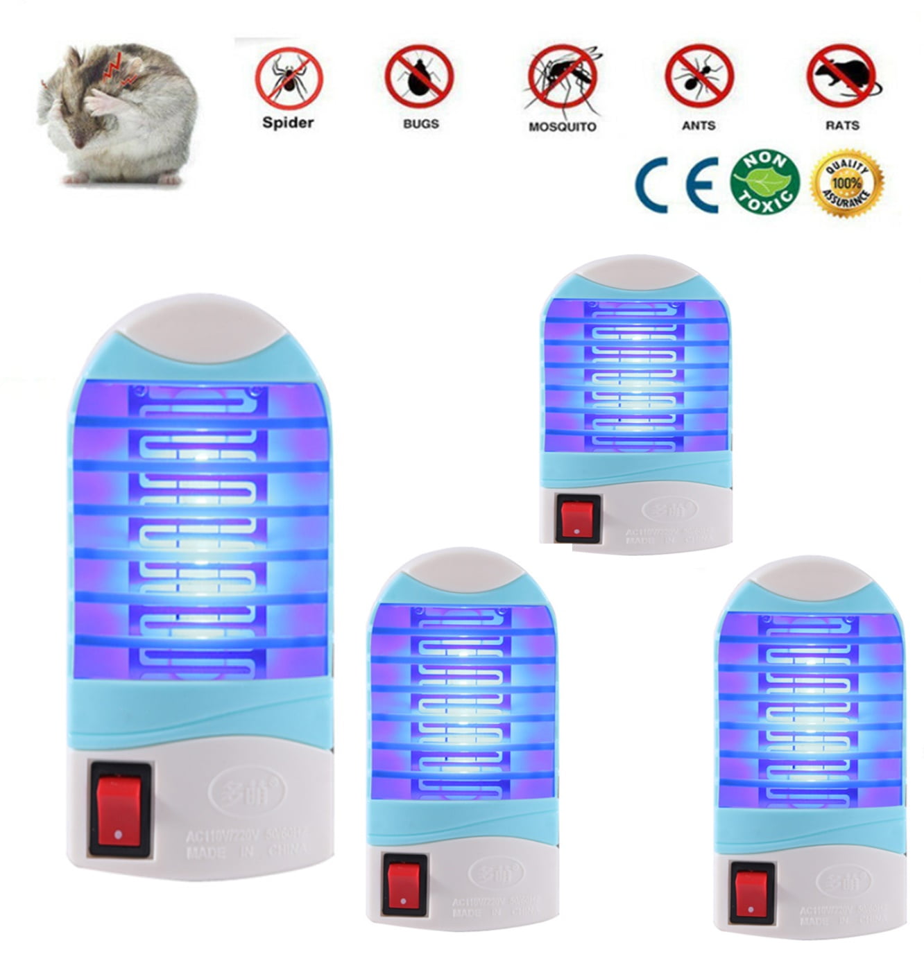 Ultrasonic Pest Repeller, Indoor Electric Bug Zapper Mosquito Zapper Fly Trap Insect Killer Plug