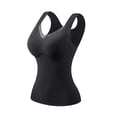 thumbnail image 3 of CBASIHI Womens Thermal Underwear Tank Tops- Stretchy Fall Winter Slim Fit V Neck Sleeveless Undershirt with Built in Bra Black Size M, 3 of 9