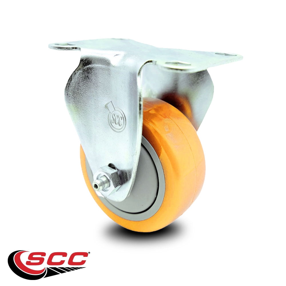 3 Inch Yellow Polyurethane Wheel Rigid Top Plate Caster Service Caster Brand