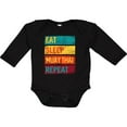 thumbnail image 3 of Inktastic Eat Sleep Muay Thai Repeat Boys or Girls Long Sleeve Baby Bodysuit, 3 of 5