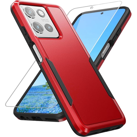 HCTian for Moto G 2025 Case, with HD Screen Protector [Military Grade Drop Tested] Heavy-Duty Tough Rugged Shockproof Protective Case for Motorola Moto G 2025