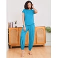 thumbnail image 4 of Ekouaer Pajamas for women 2 Piece Lounge Set Cap Sleeve Sleepwear Joggers Pants Pjs with Pockets, 4 of 5