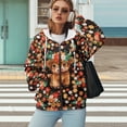 thumbnail image 4 of Yuyamidu Oversized Sweatshirt Highland Cow Sweatshirt Zip Up Hoodie Women Cute Sweatshirts Long Sleeve Oversized Casual Drawstring Drop Shoulder Sweatshirts Jacket with Pocket XL, 4 of 8