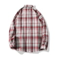 thumbnail image 5 of LNWUY Plaid Shirt Men Fall Fashion Long Sleeve Button Lapel Shirts Jacket Casual Stylish Collar Shirt with Pocket Loose Comfy Coat Red L, 5 of 7