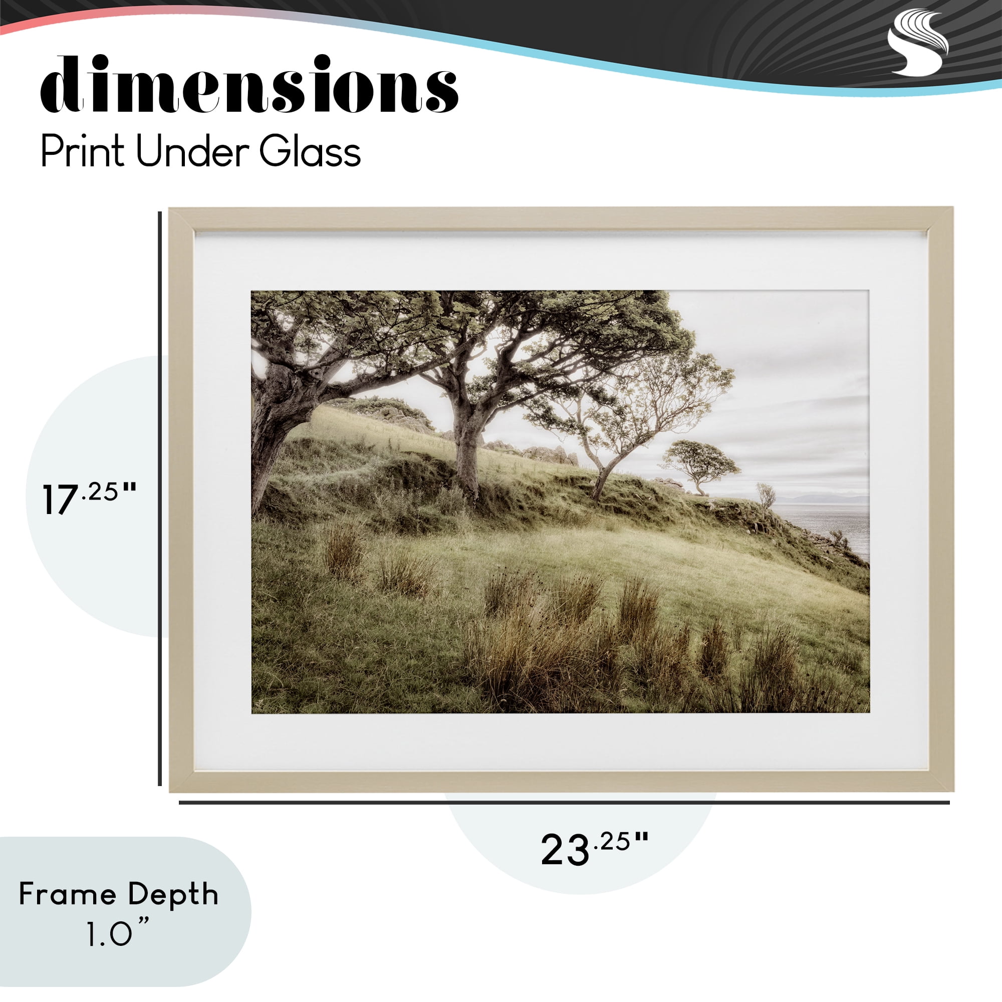 Stupell Industries Irish Hillside Landscape Birch Framed Print Under Glass, design by Andy Amos