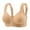 Beige, variant on hoksml Front Closure Sports Bras, Women's Push Up Wireless Bra Padded T Shirt Bras No Underwire Lift Up Add One Cup Bralette 2025 on Clearance