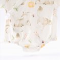 thumbnail image 4 of KPOPLK Newborn Baby Girl Summer Clothes Striped Short Sleeve Bubble Romper Bodysuit Jumpsuit Infant Outfit Light Yellow Size 6-9 Months, 4 of 5