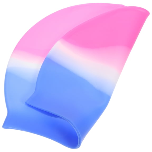 WORGEOUS Silicone Swimming Cap for Women and Girls with Earplugs, Comfortable Swim Hat for Kids and Adults