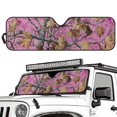 thumbnail image 2 of Uorisanigo Windshield Sun Shade for Rubicon Sahara TJ JK JKU 2 Door & 4 Door Accessories 16.14''x52.95'' Pink Camo Hunting Forest Front Window Shade Sun Visor Blocks UV Rays Keep Your Car Cool, 2 of 7