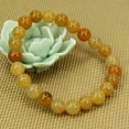 thumbnail image 3 of Natural Multicolor Yellow Jade Gemstone 8mm Round Beads Stretch Bracelet 7" Unisex, 3 of 4