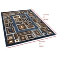 thumbnail image 4 of Handcraft Rugs-Modern Contemporary Brand New Area Rugs-Abstract Carpet with Frame/Boxy/Cube Pattern-Shed free Blue/Brown/Ivory/Mocha 8x10 feet, 4 of 9