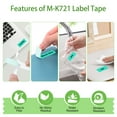 thumbnail image 4 of NineLeaf 5PK Compatible for Brother P-touch M-K721 M-K721s M721 3/8" 9mm Black on Green Label Maker Tape Refills for PT-45m PT-65 PT-70bm, 4 of 6