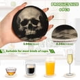 thumbnail image 3 of 6 Pcs Skeleton Skull Drink Coasters with Holder Absorbent Coaster Sets Cup Heat-Resistant Hot Pads Mats for Bar Table Protection, 3 of 7