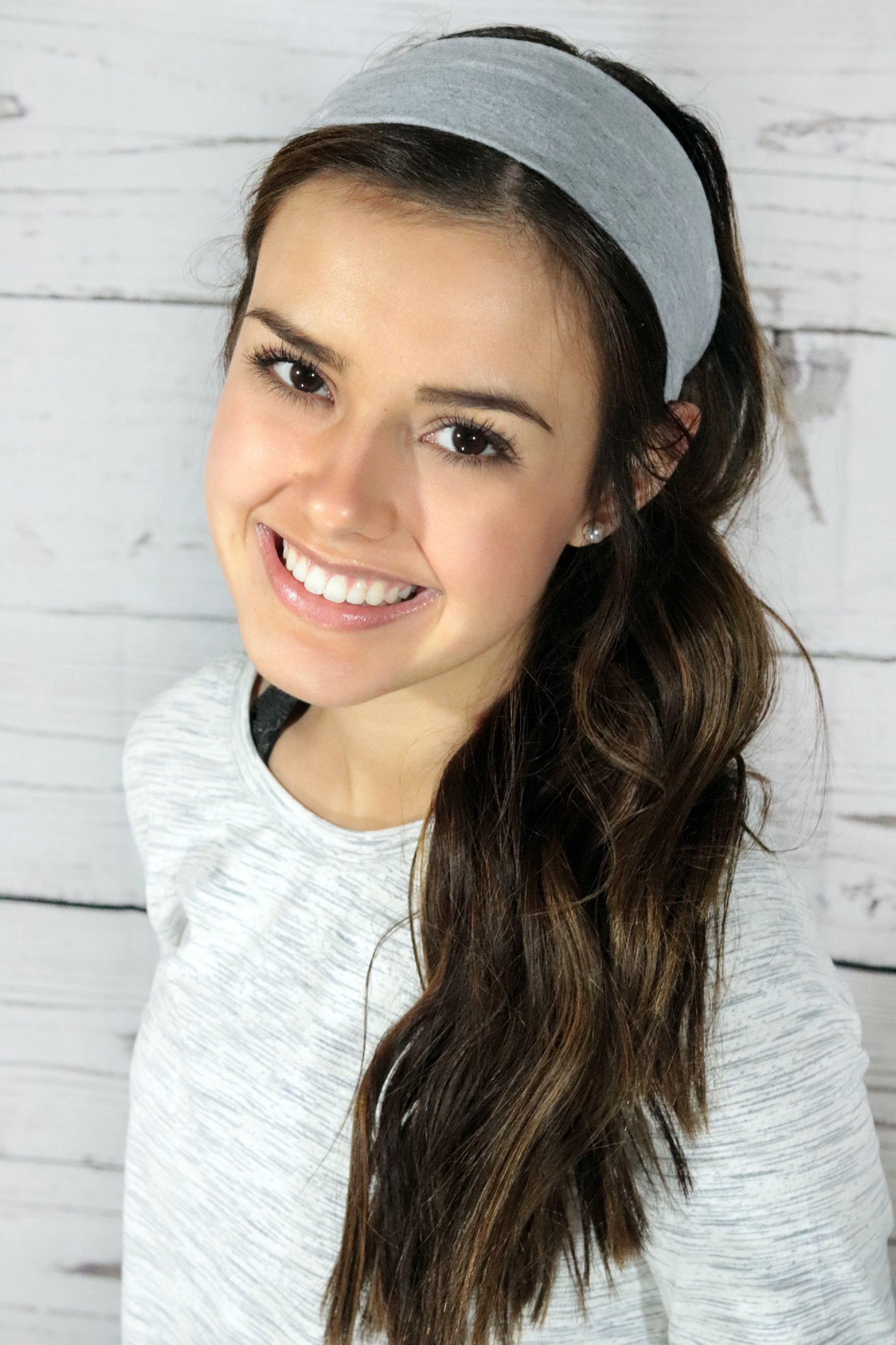 Kenz Laurenz Cotton Headbands 12 Soft Stretch Headband Sweat Absorbent Elastic Head Band Black