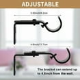 thumbnail image 3 of 2 Pcs Heavy Duty Adjustable Curtain Rod Brackets Rod Holders Curtain Rod Support Brackets Curtain Rod Hangers General Hardware Holders Wall Bracket Hanger Hooks with Screws, 3.62-4.6 Inch, Black, 3 of 6