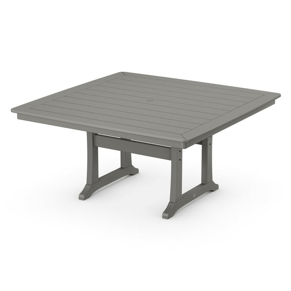 POLYWOOD Nautical Trestle 59" Dining Table in Slate Grey