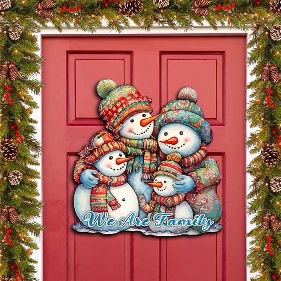 Snowman's Family Holiday Door Decor by G. Debrekht - Christmas Decor - 8611057H