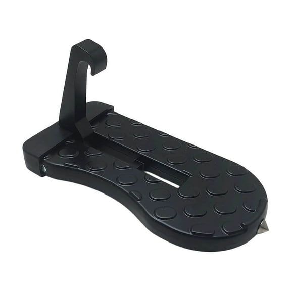 Car Door Step with Roof Rack Mount, 550 Lbs Capacity, Aircraft-Grade Aluminum, Anti-Slip Surface, 6.3-inch Platform, Black