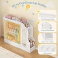 thumbnail image 3 of Curipeer Kids Dress up Storage with Mirror & Bookshelves, Wood Armoire Wardrobe Closet for Bedroom,White, 3 of 9