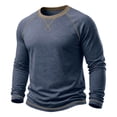 thumbnail image 3 of Men's Long Sleeve Crew Neck Pullover T Shirt Casual Fashion Solid Color Slim Fit Sports Tops Fall Winter Lightweight Soft Comfort Shirts, 3 of 7