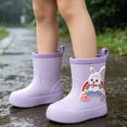 thumbnail image 7 of Kcolen Kids Cartoon Rain Boots Waterproof Non- Outdoor Rain Shoes for Toddler Boys Girls, Lightweight Daily Wear Ages 2-11 Purple, 7 of 7