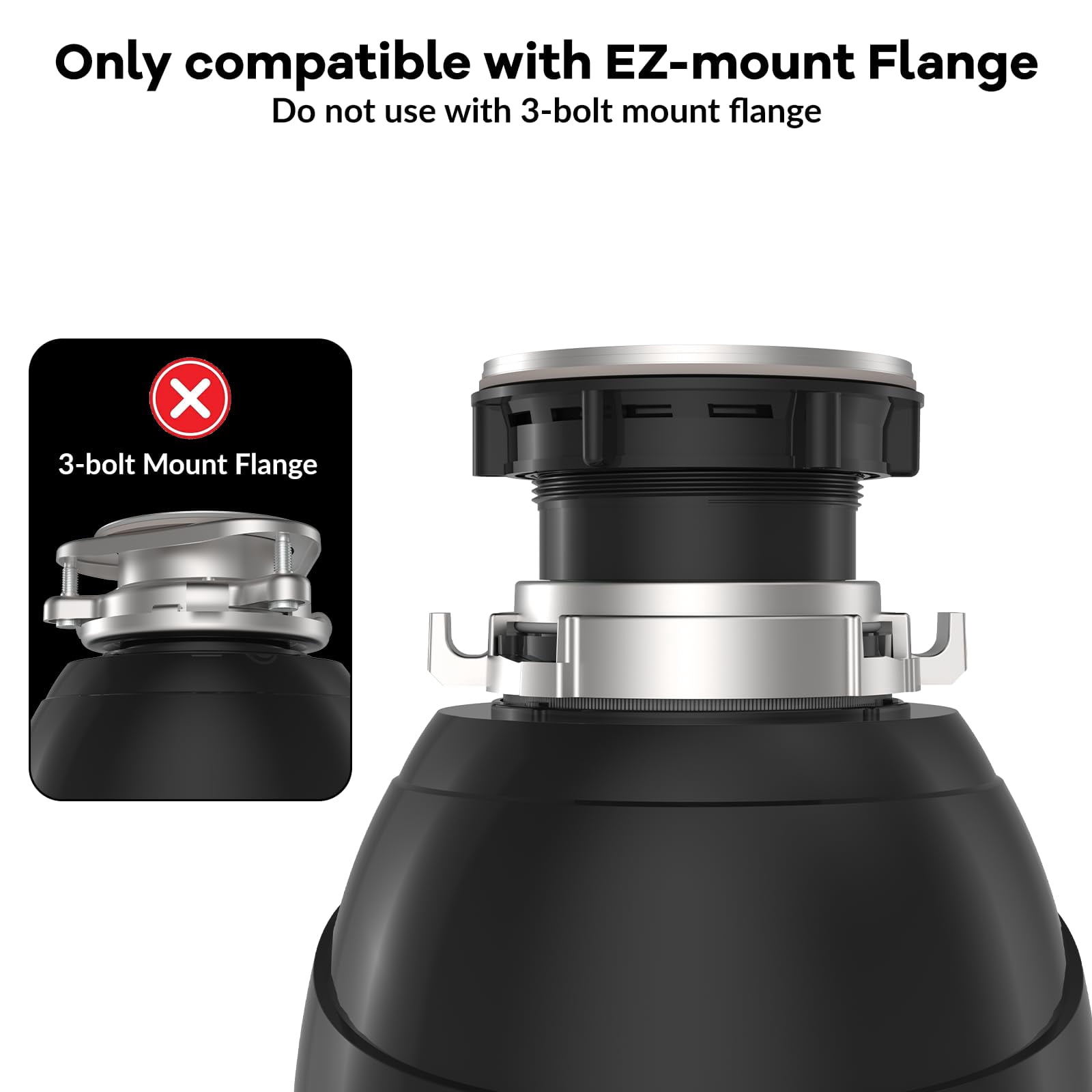 1 HP Garbage Disposal with Air Switch Kit, 3500 RPM 4-Stage Grinding Food Waste Disposer for Kitchen Sink, Quiet and Durable Waste Management, Gray/Matte Black
