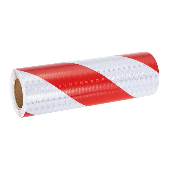 Uxcell Reflective Tape, Self-Adhesive Trailer Reflector Tape Waterproof Warning Sticker Red White 8 Inch x 16 Feet